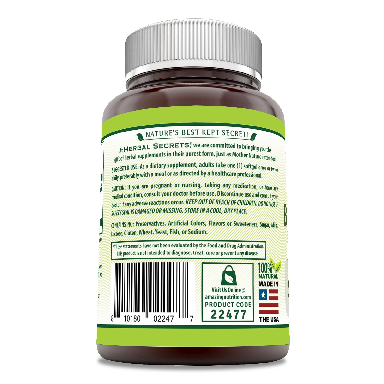 Herbal Secrets Bilberry Extract | 1000 Mg | 120 Softgels