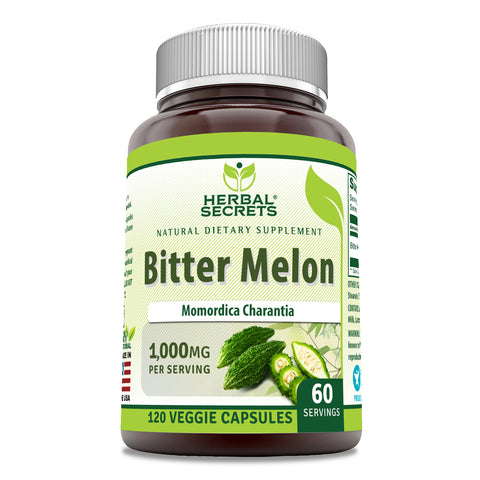 Image of Herbal Secrets Bitter Melon 1000 Mg 120 Veggie Capsules