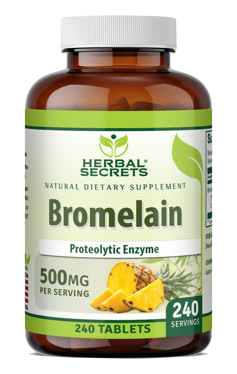 Herbal Secrets Bromelain (Proteolytic Enzyme) | 500 Mg | 240 Tablets