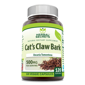 Herbal Secrets Cat's Claw Bark | 500 Mg | 120 Veggie Capsules
