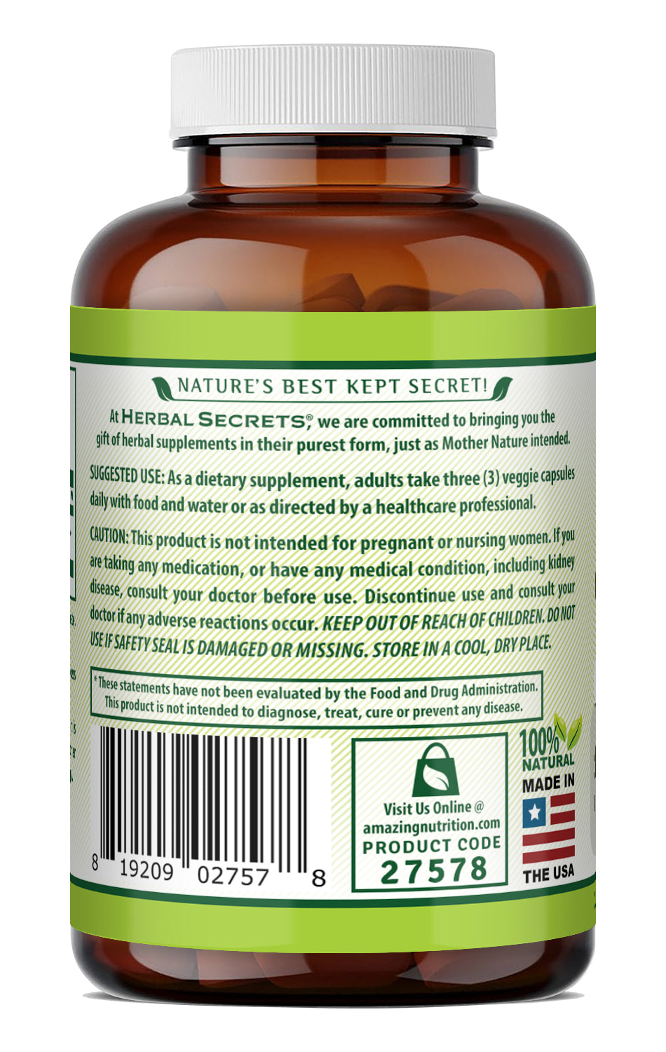 Herbal Secrets Celery Seed (Apium Graveolens) 1500 Mg per Serving | 120 Veggie Capsules