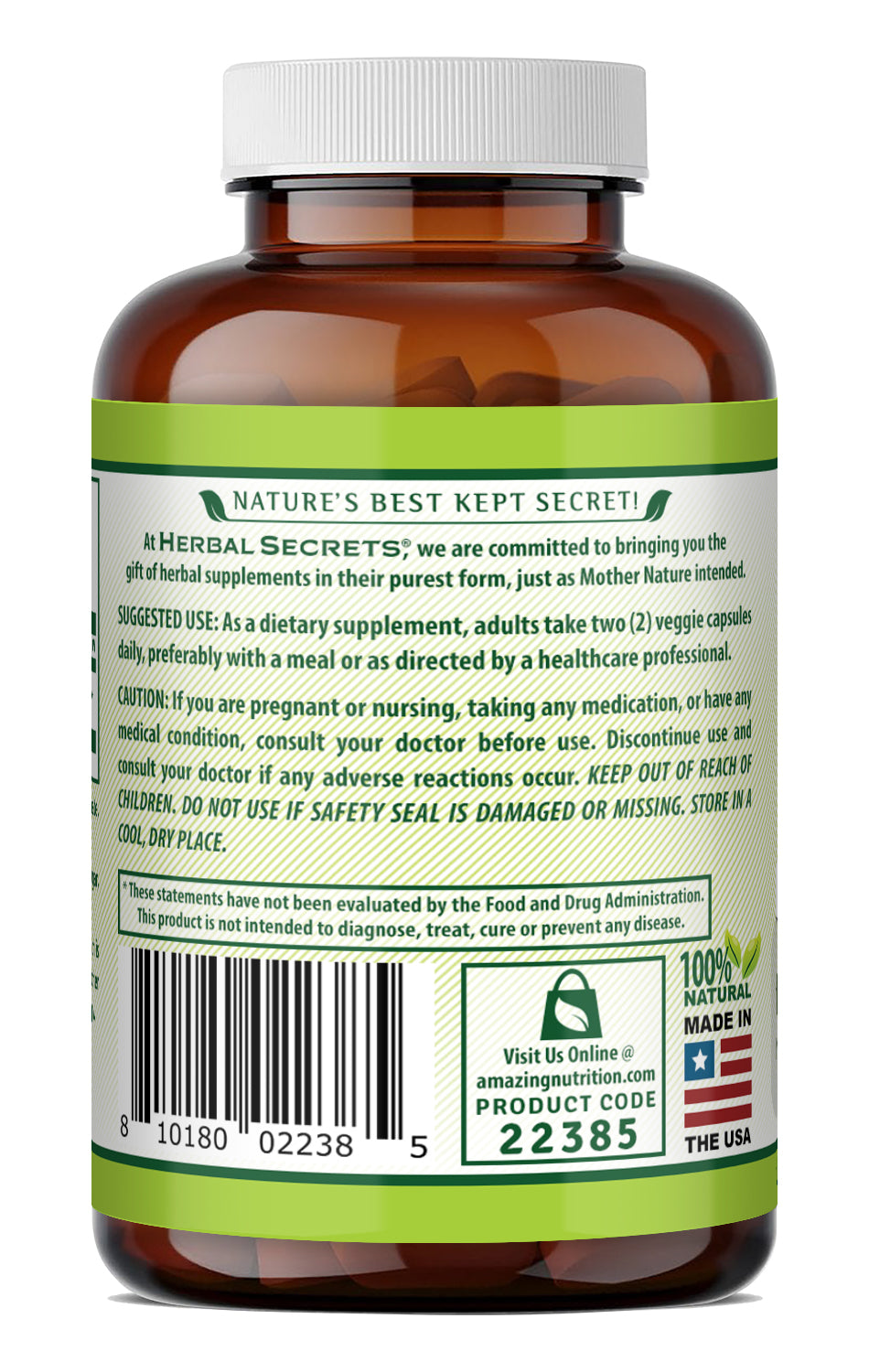 Herbal Secrets Cinnamon 1000 Mg per Serving | 120 Veggie Capsules