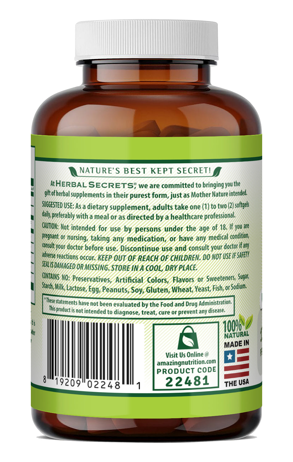 Herbal Secrets Evening Primrose Oil (10 % Gamma-Linolenic Acid) 1300 Mg | 120 Softgels