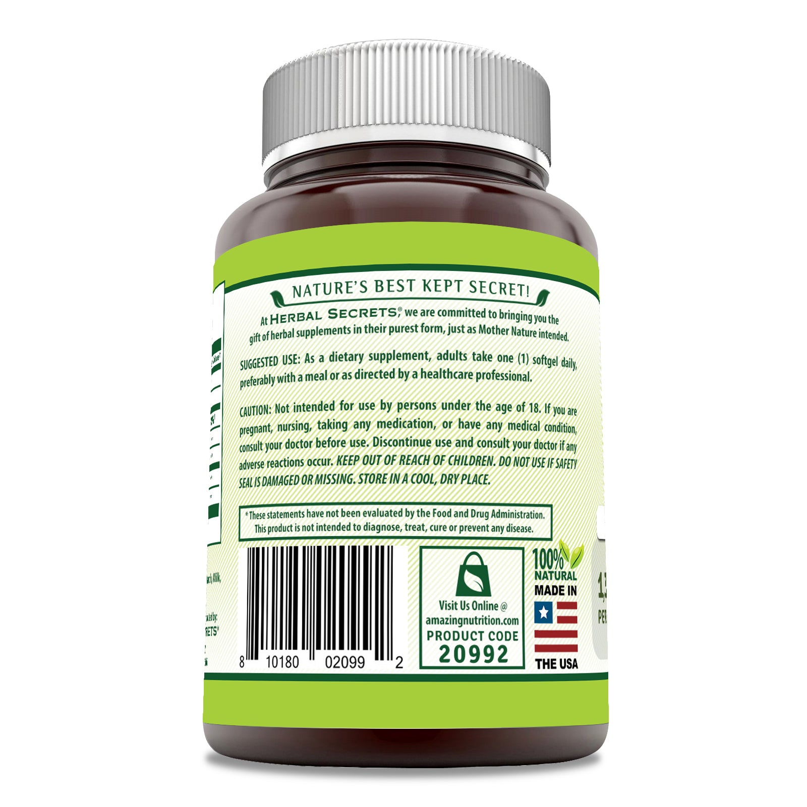 Herbal Secrets Evening Primrose Oil | 1300 Mg | 120 Softgels