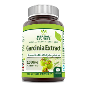 Herbal Secrets Garcinia Extract | 1500 Mg per Serving | 180 Veggie Capsules