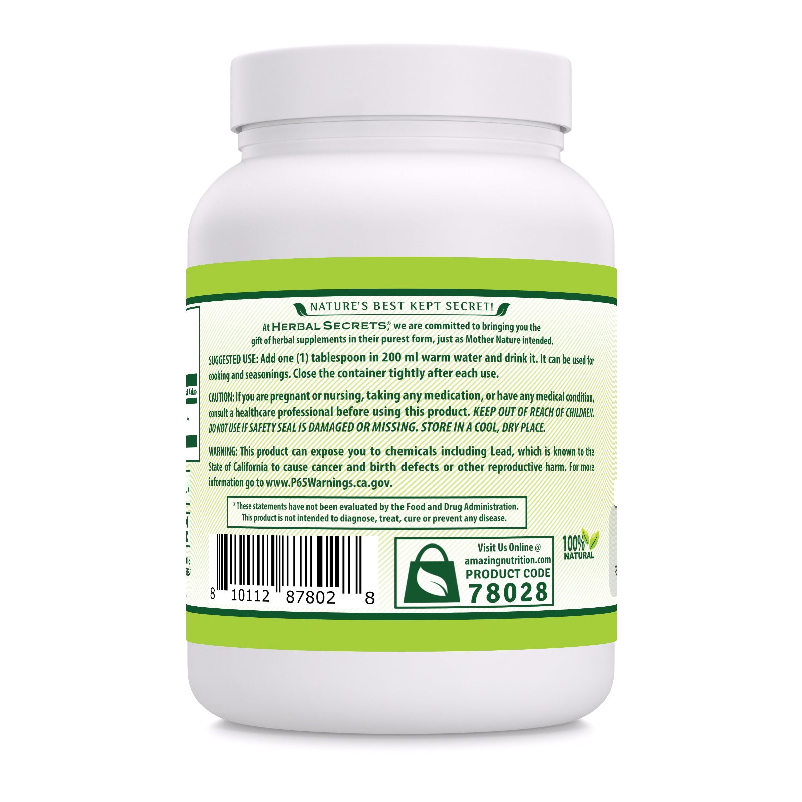 Herbal Secrets Natural Garlic Powder Supplement | 3 Grams | 1 LB (454 Grams) | 151 Servings