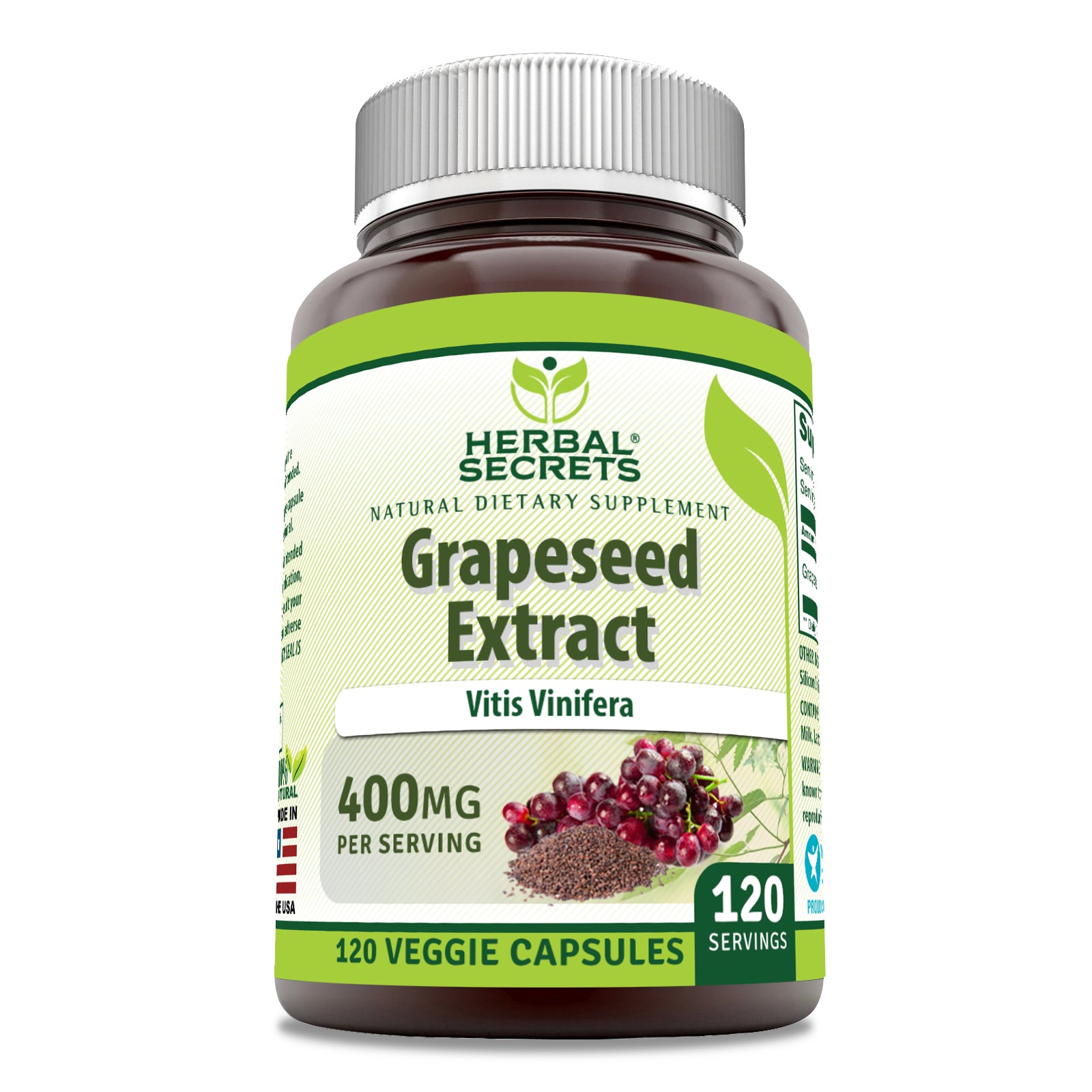 Herbal Secrets Grapeseed Extract | 400 Mg | 120 Veggie Capsules