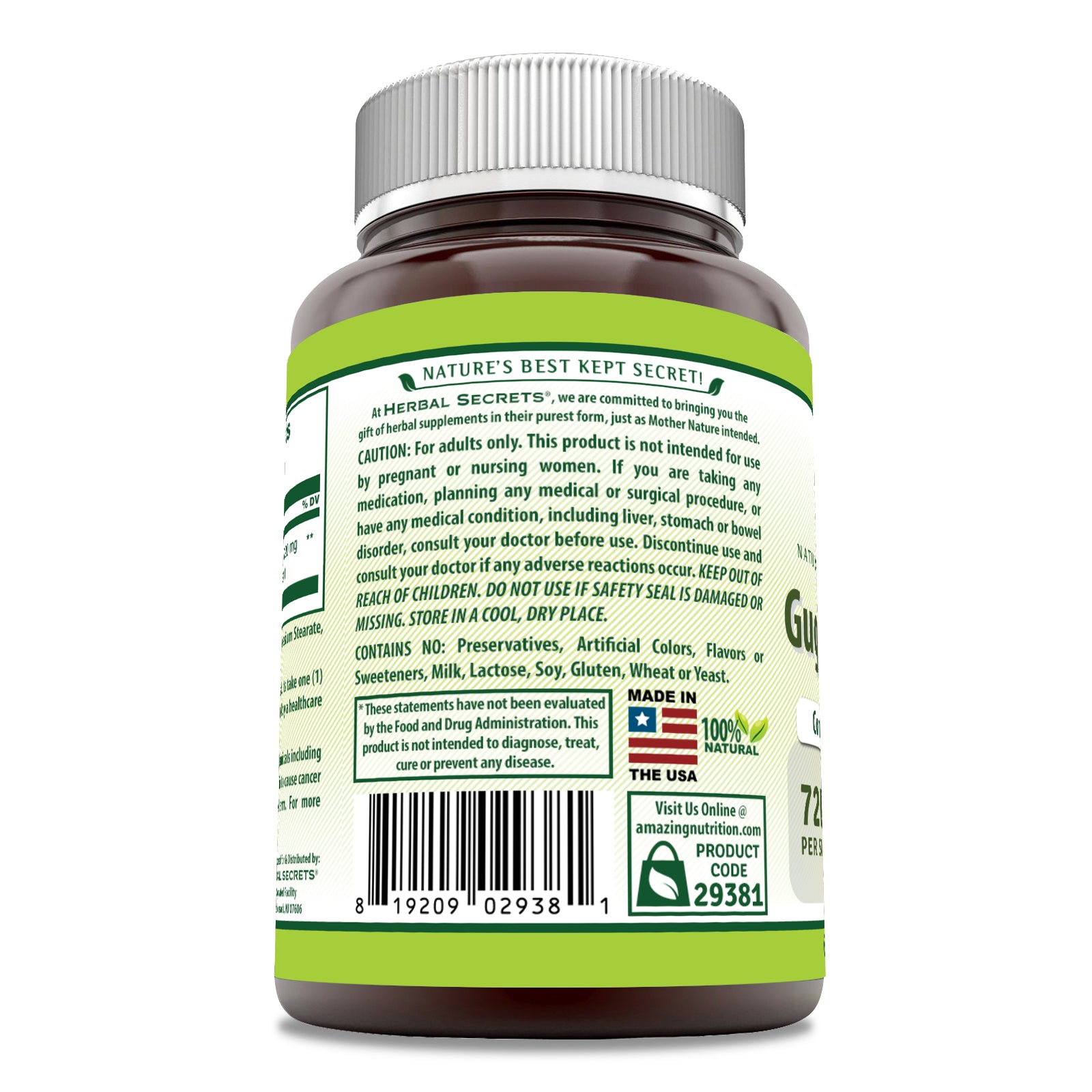 Herbal Secrets Guggul Extract | 720 Mg | 60 Capsules