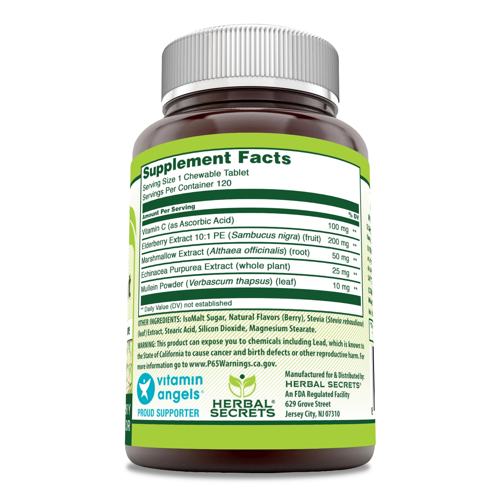 Herbal Secrets Immune Support | Berry Flavor | 120 Chewable Tablets