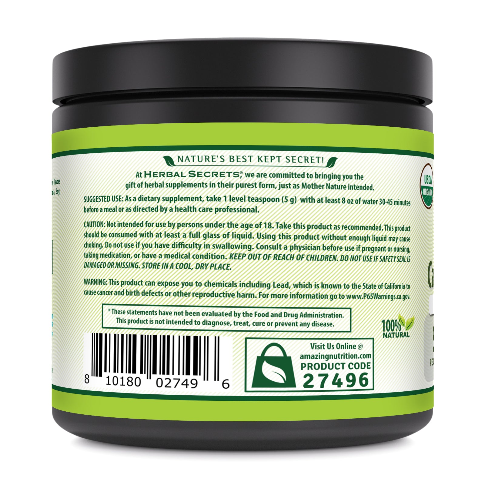 Herbal Secrets Camu Camu Powder | 4 Oz | 5 Grams per Serving | 22 Servings | USDA Organic