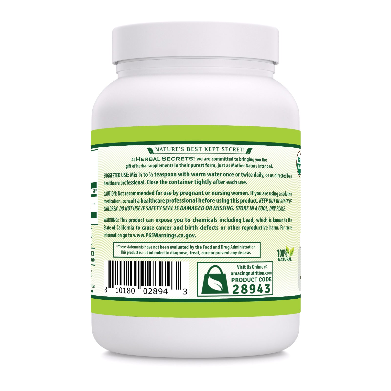 Herbal Secrets Neem Powder | 16 Oz | 2 Grams per Serving | 227 Servings | USDA Organic