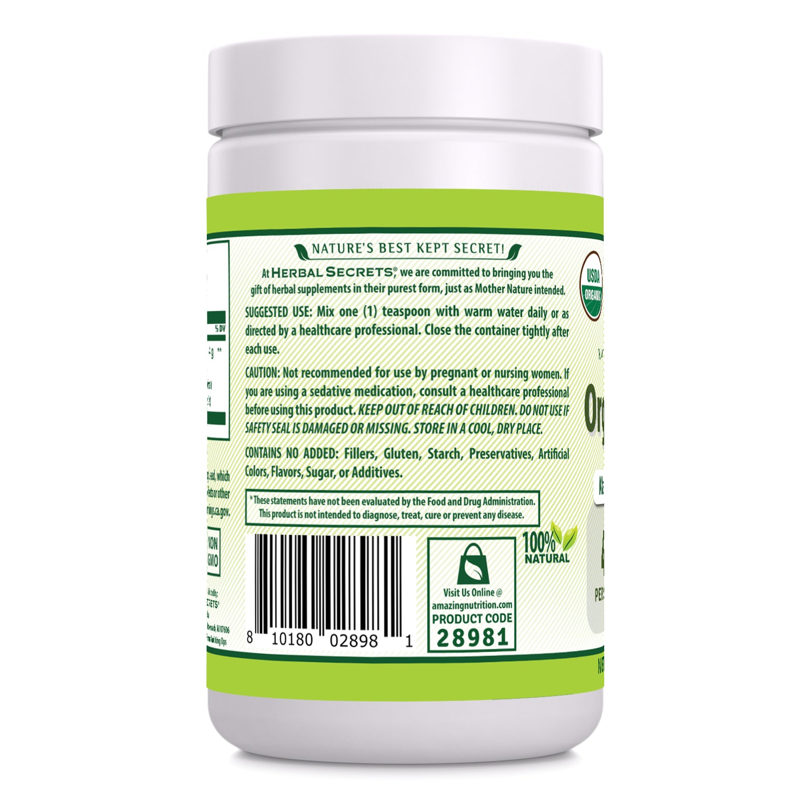 Herbal Secrets Triphala Powder | 16 Oz | 4 Grams per Serving | 113 Servings | USDA Organic