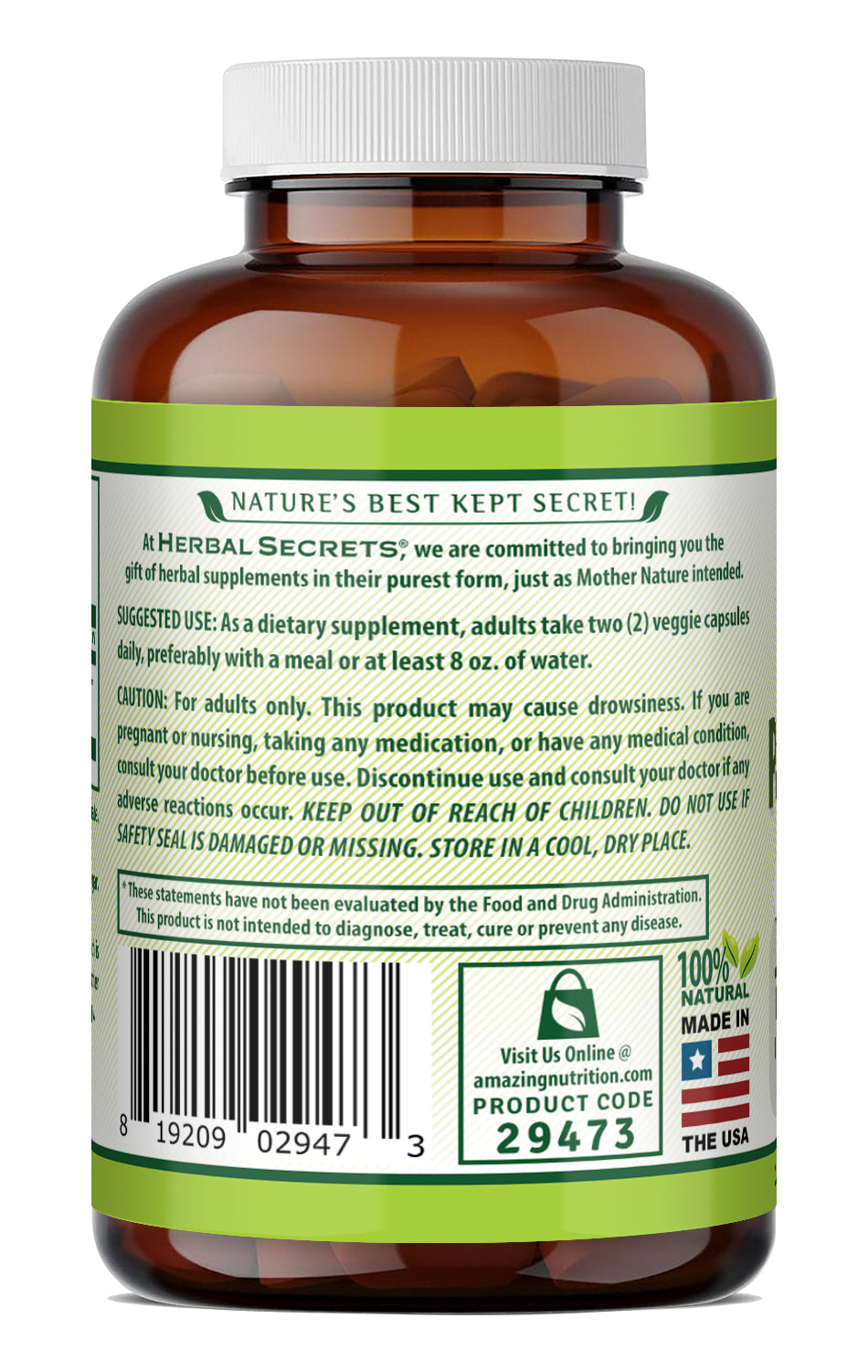 Herbal Secrets Passion Flower (Passiflora incarnata) 700 Mg per Serving | 120 Veggie Capsules