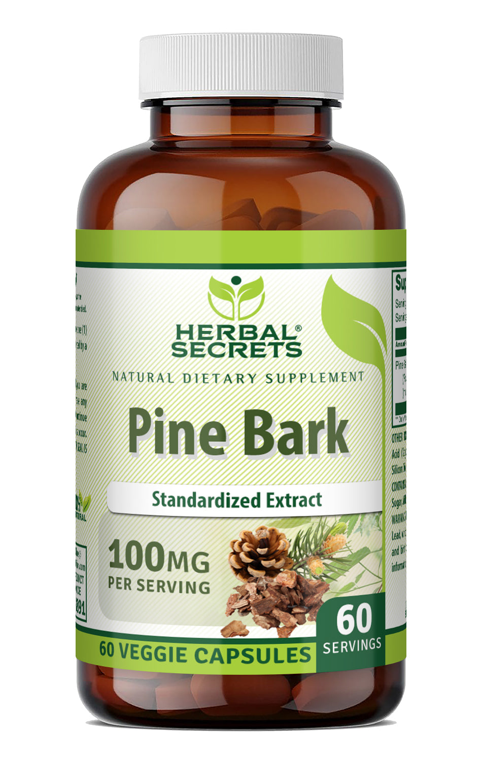 Herbal Secrets Pine Bark Extract 100 Mg | 60 Veggie Capsules