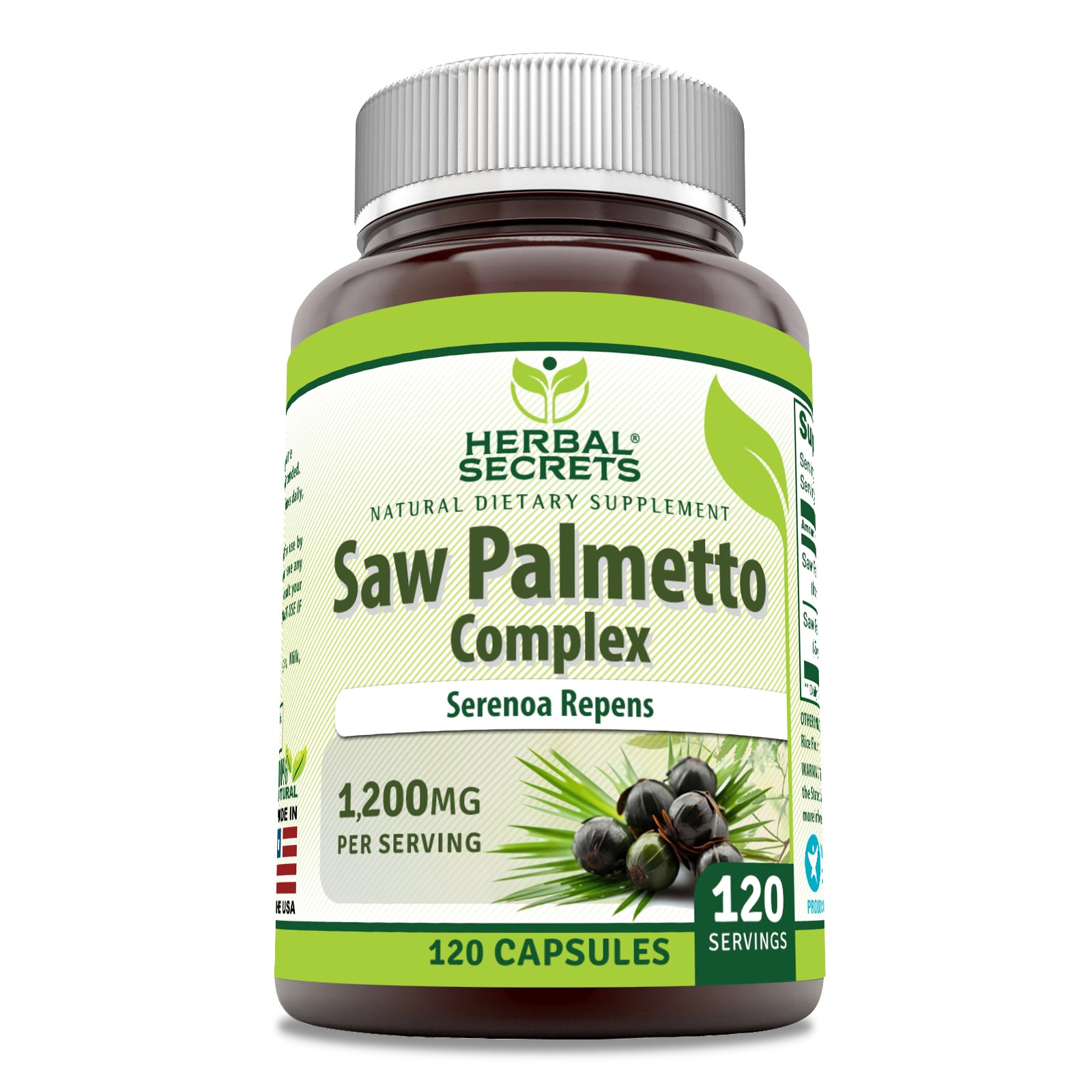 Herbal Secrets Saw Palmetto Complex | 1200 Mg | 120 Capsules