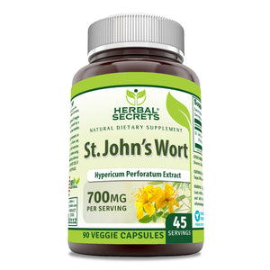 Herbal Secrets St. John's Wort Supplement | 700 Mg per Serving | 90 Veggie Capsules