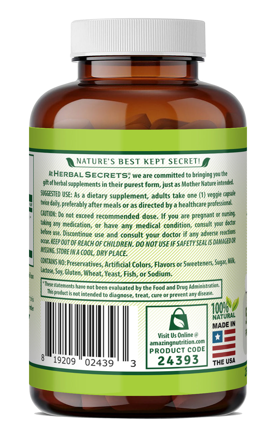 Herbal Secrets Triphala (Made with Natural Triphala) 500 Mg | 250 Veggie Capsule