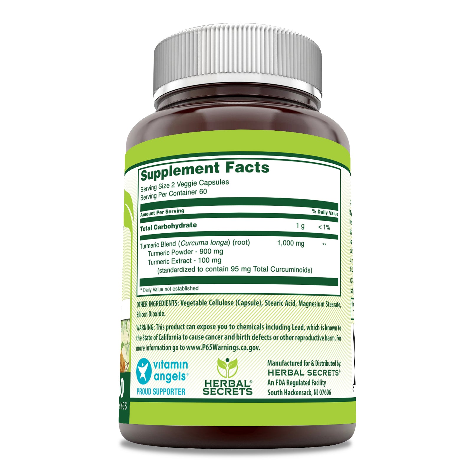 Herbal Secrets Turmeric Curcumin | 1000 Mg per Serving | 120 Veggie Capsules