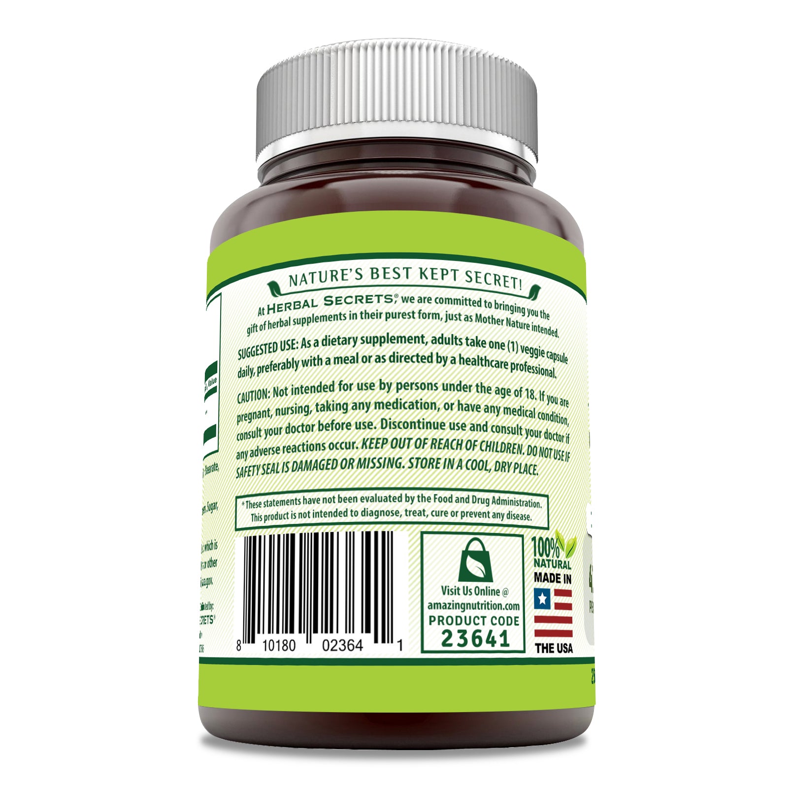 Herbal Secrets Vitex Fruit | 400 Mg | 250 Veggie Capsules