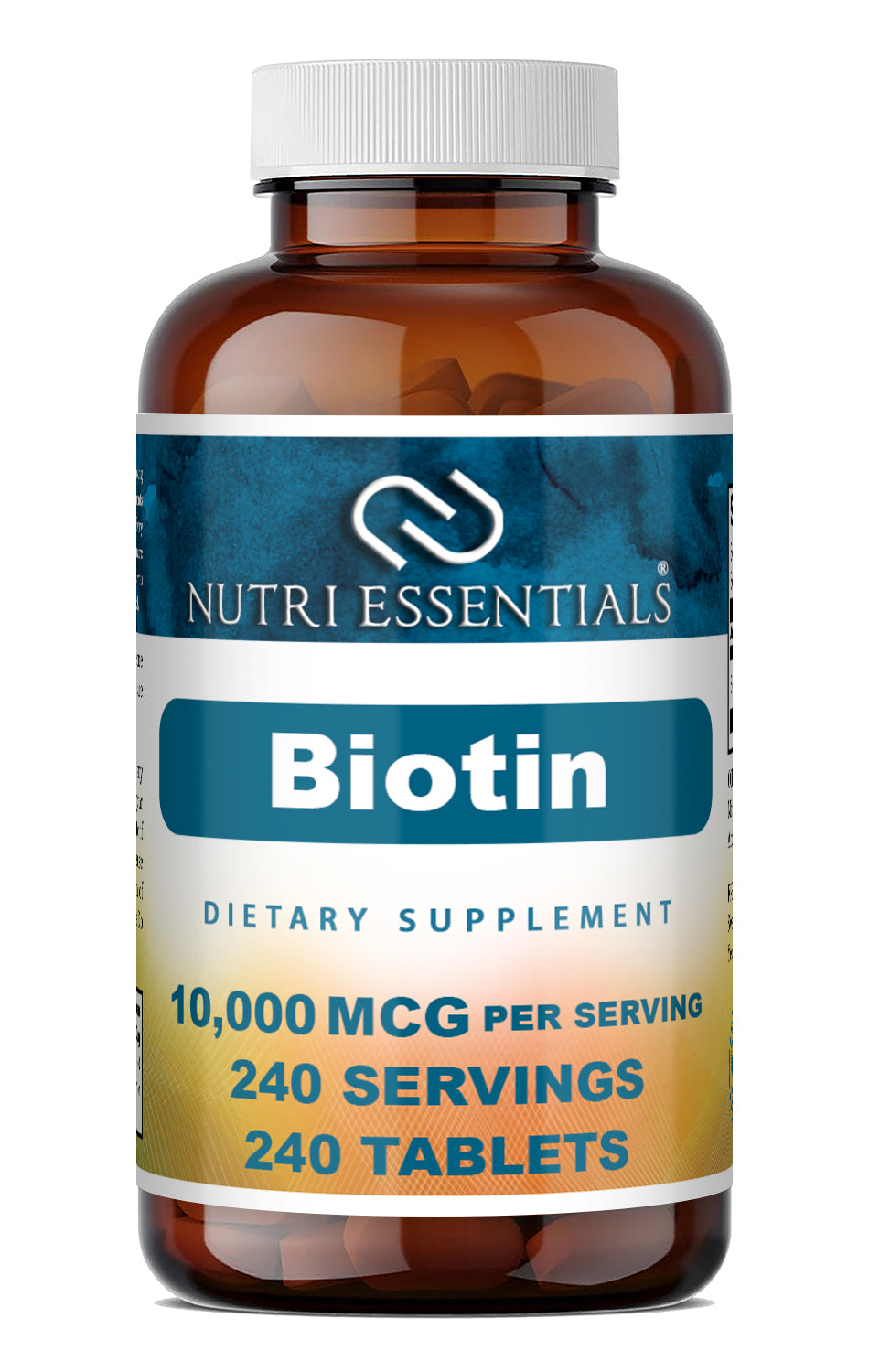Nutri Essentials Biotin (Vitamin B7) 10000 Mcg | 240 Tablets