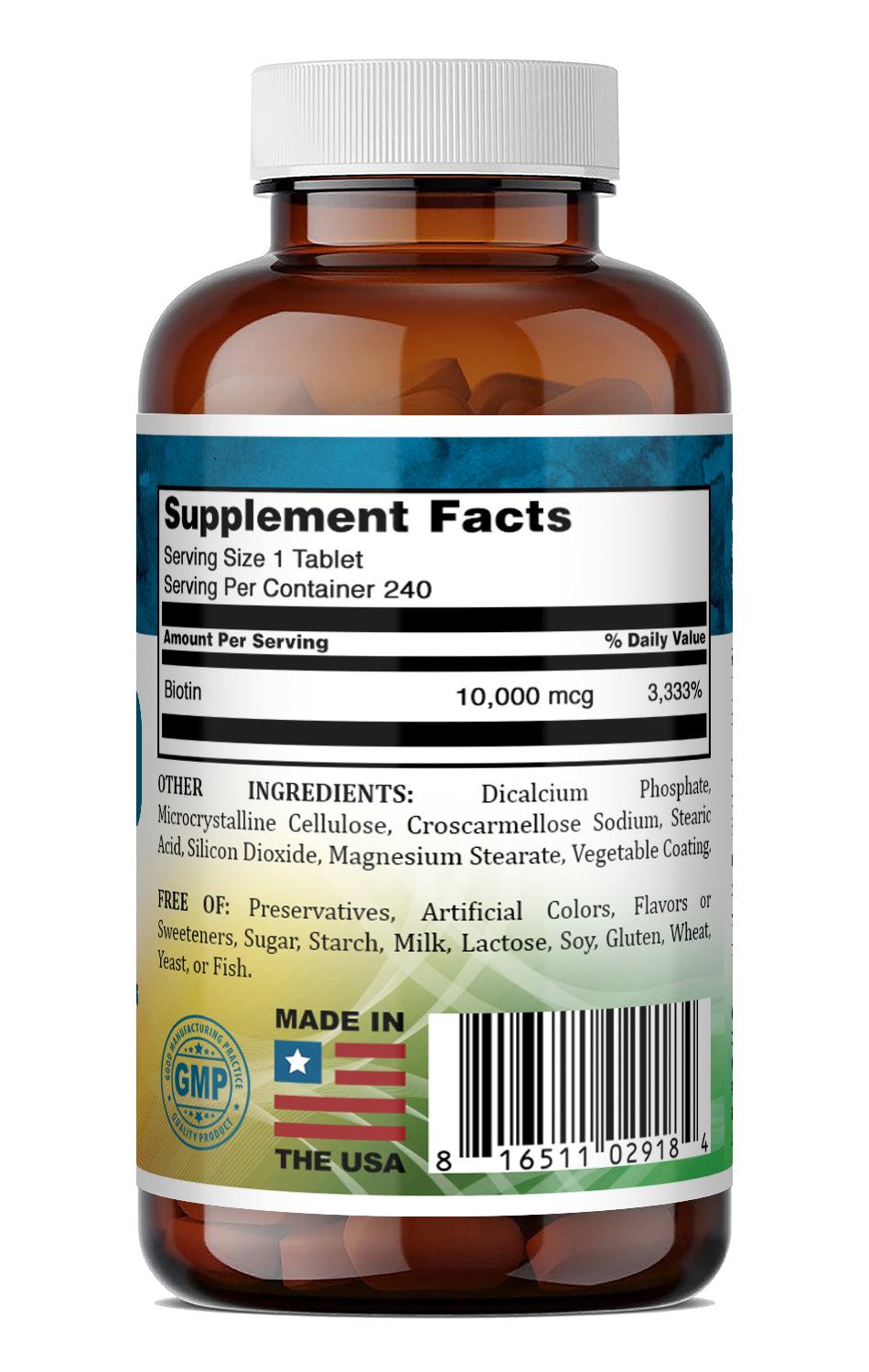 Nutri Essentials Biotin (Vitamin B7) 10000 Mcg | 240 Tablets