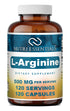 Nutri Essentials L-Arginine 500 Mg Amino Acid Supplement | 120 Capsules