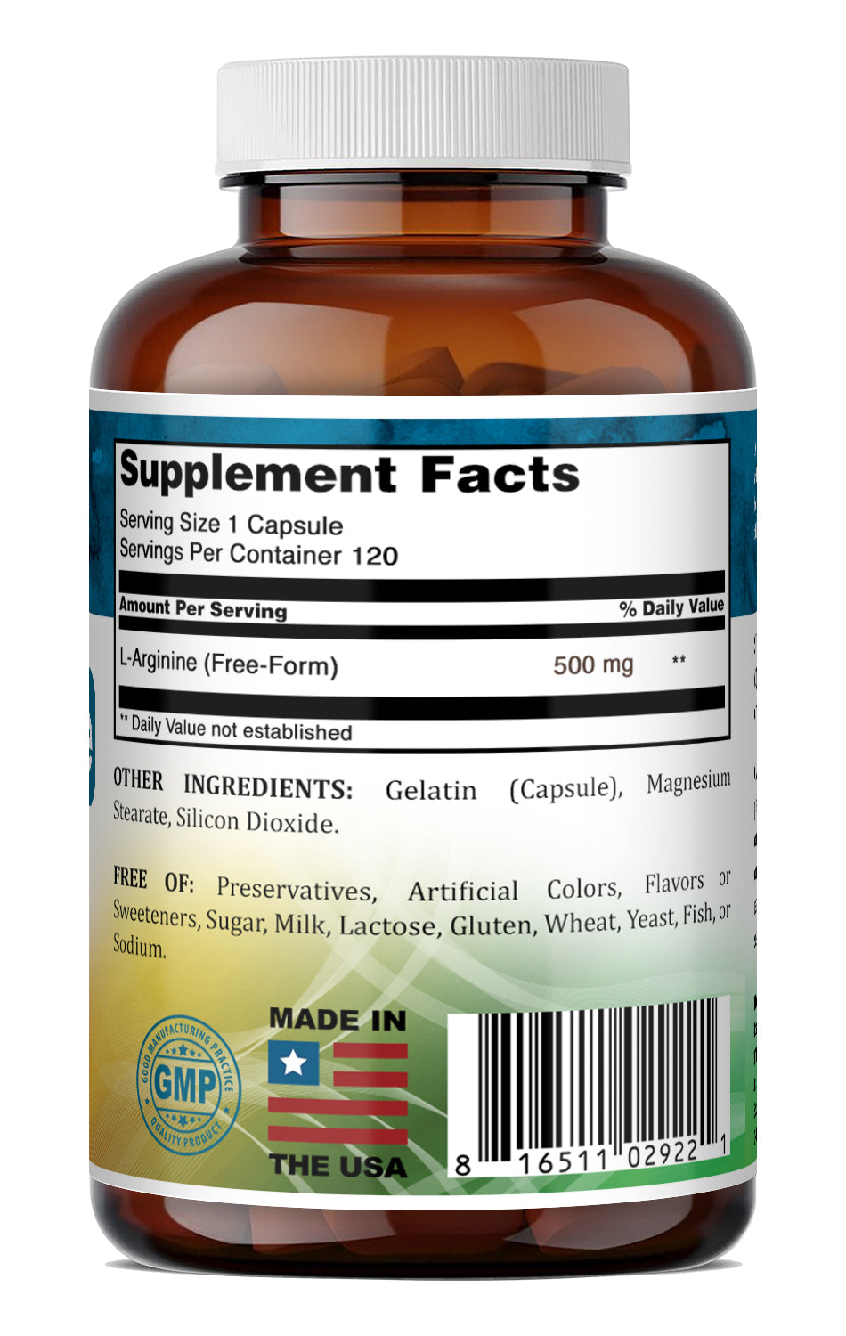 Nutri Essentials L-Arginine 500 Mg Amino Acid Supplement | 120 Capsules