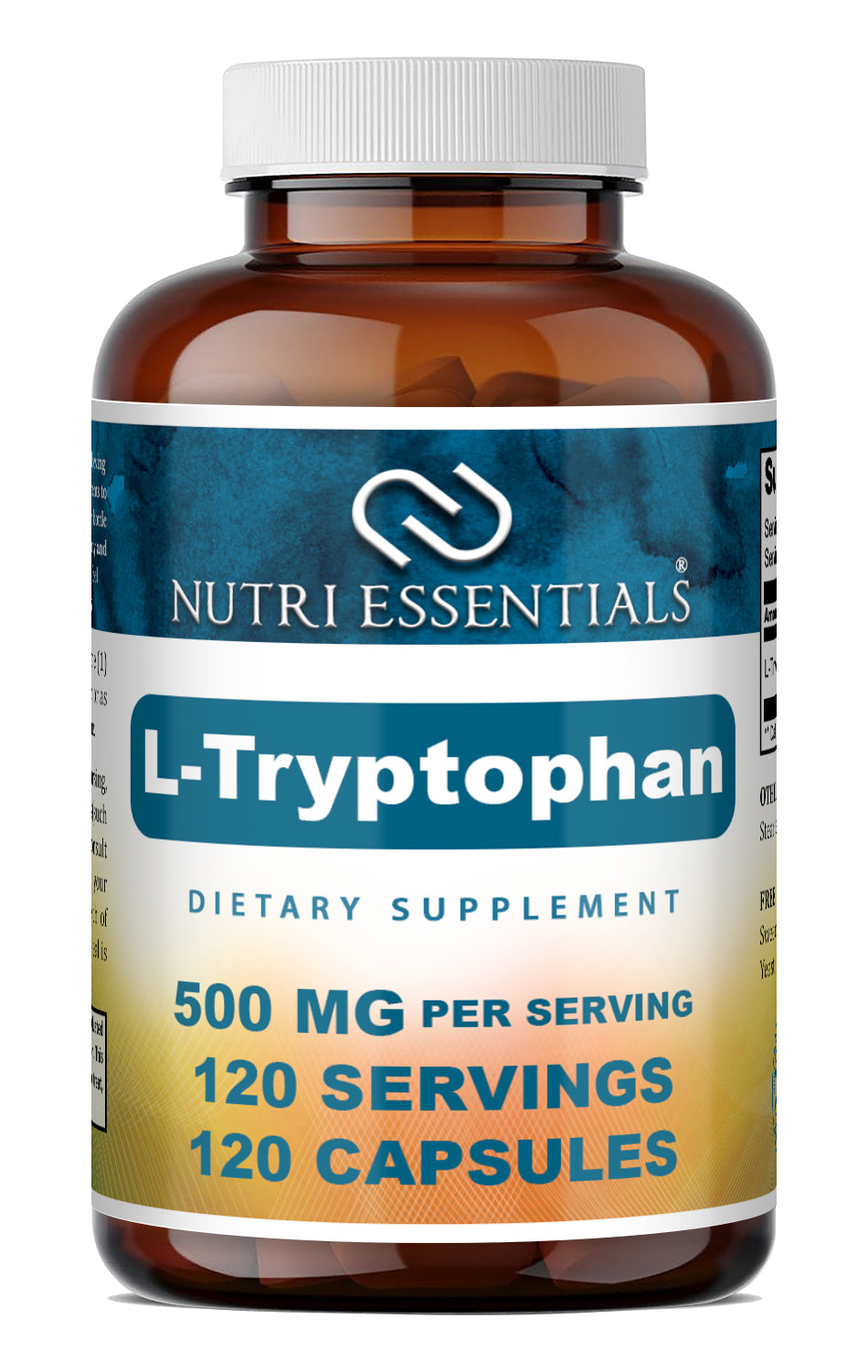 Nutri Essentials L-Tryptophan 500 Mg Amino Acid Supplement | 120 Capsules