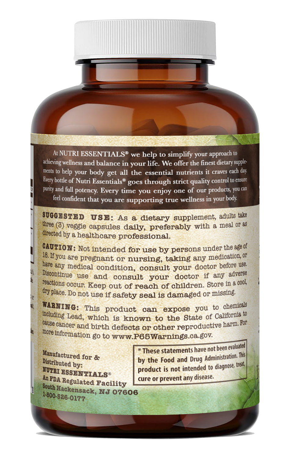 Nutri Essential Turmeric Curcumin with BioPerine 2250 Mg per Serving | 180 Veggie Capsules