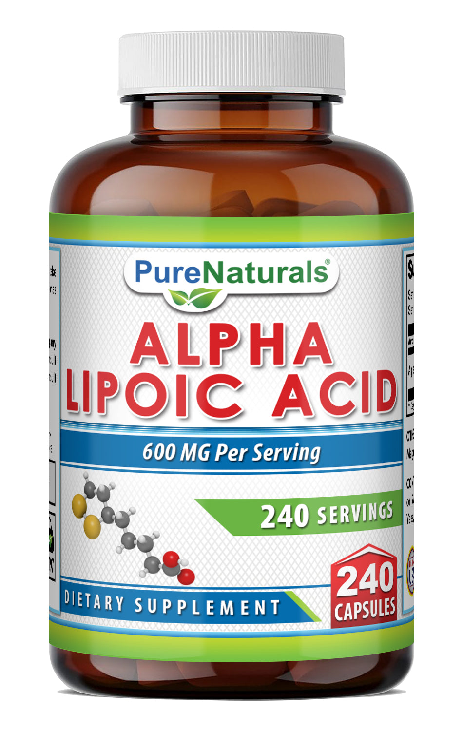 Pure Naturals Alpha Lipoic Acid 600 Mg | 240 Capsules