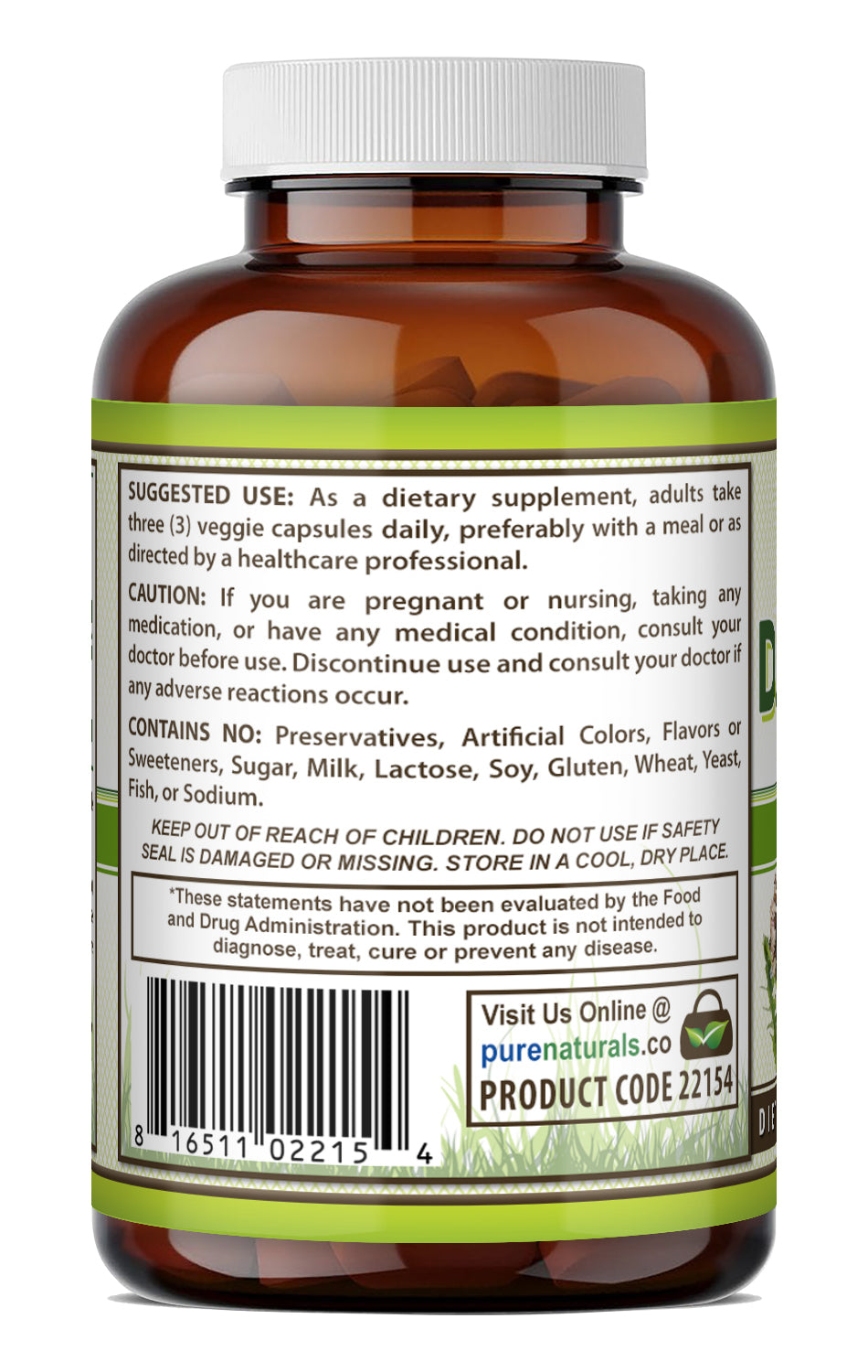 Pure Naturals Dandelion Root 1560 Mg per Serving | 120 Veggie Capsules