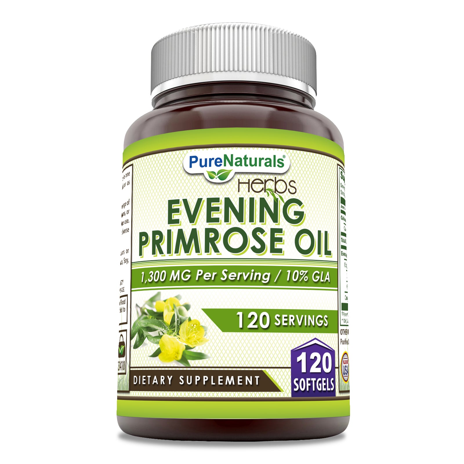 Pure Naturals Evening Primrose Oil 1300 Mg (10% GLA) | 120 Softgels