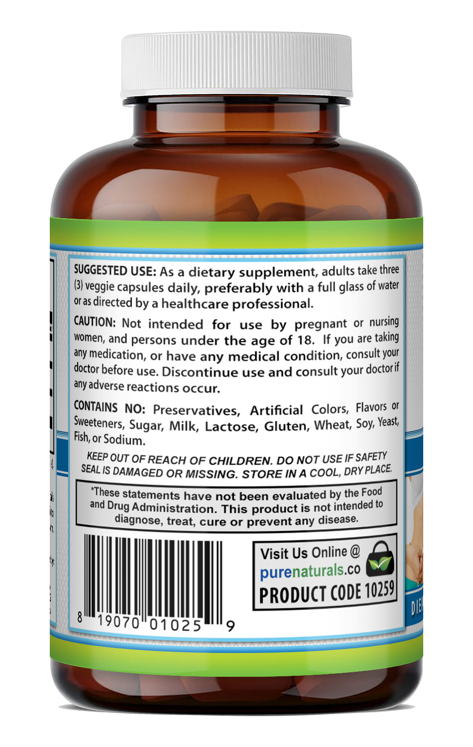 Pure Naturals Konjac Root 2000 Mg per Serving | 180 Veggie Capsules