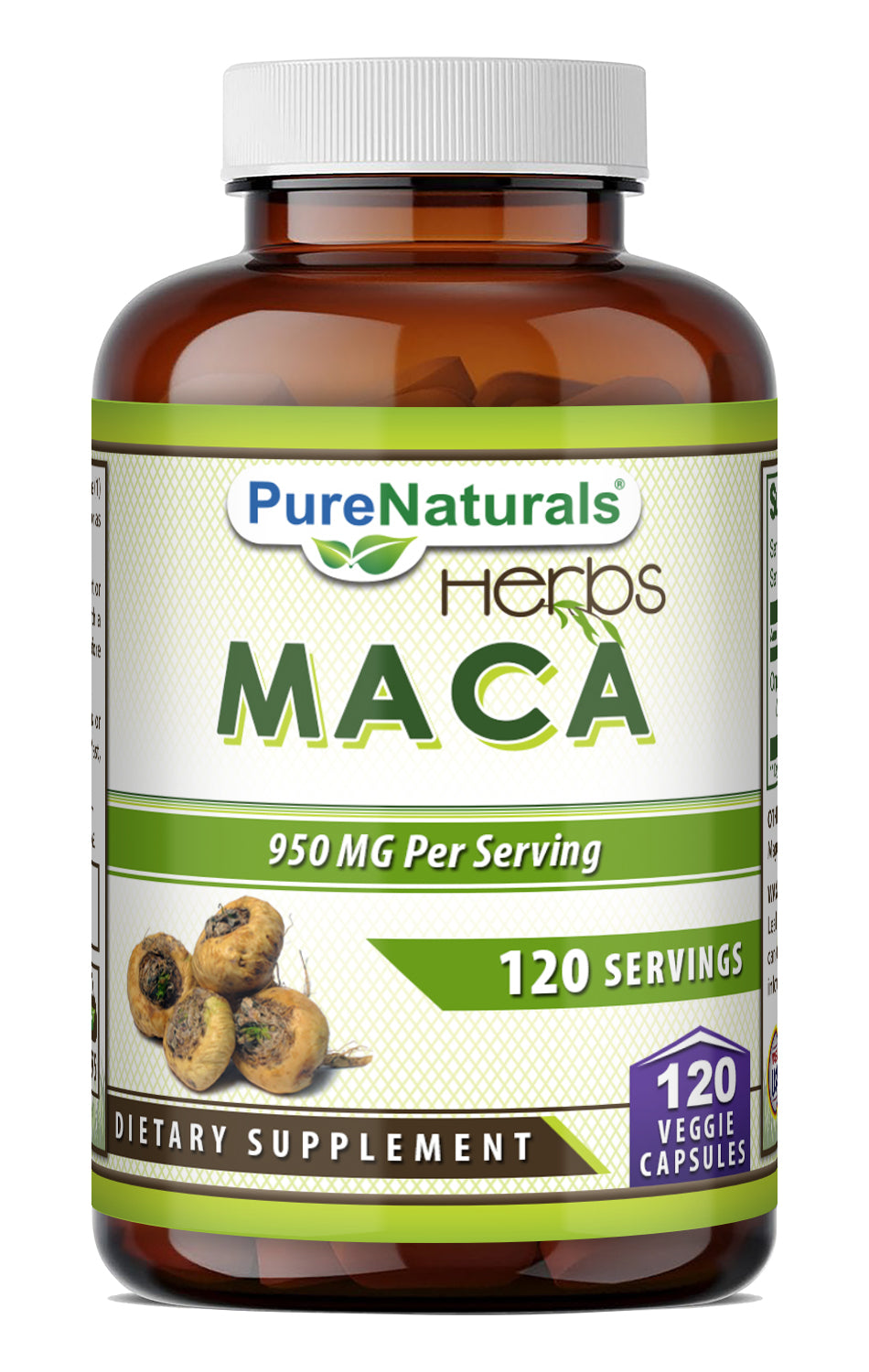 Pure Naturals Organic Maca Root 950 Mg | 120 Veggie Capsules