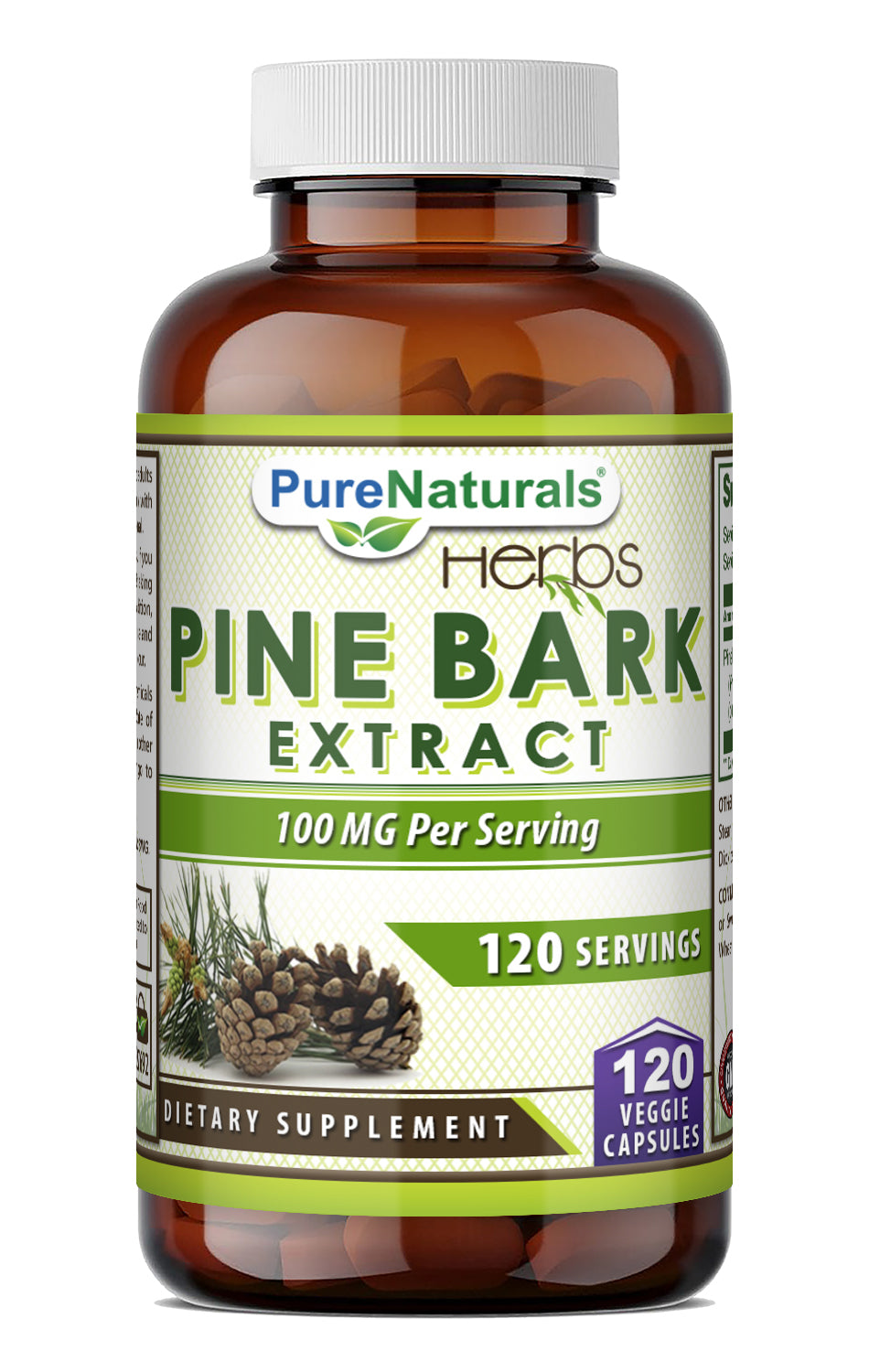 Pure Naturals Pine Bark Extract 100 Mg | 120 Veggie Capsules