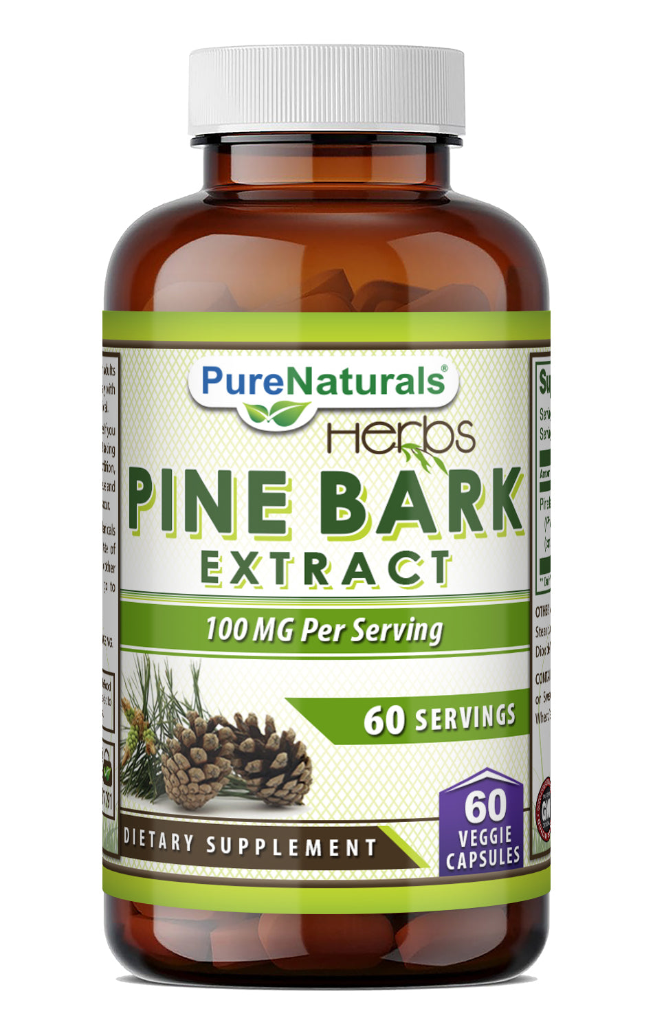 Pure Naturals Pine Bark Extract 100 Mg | 60 Veggie Capsules