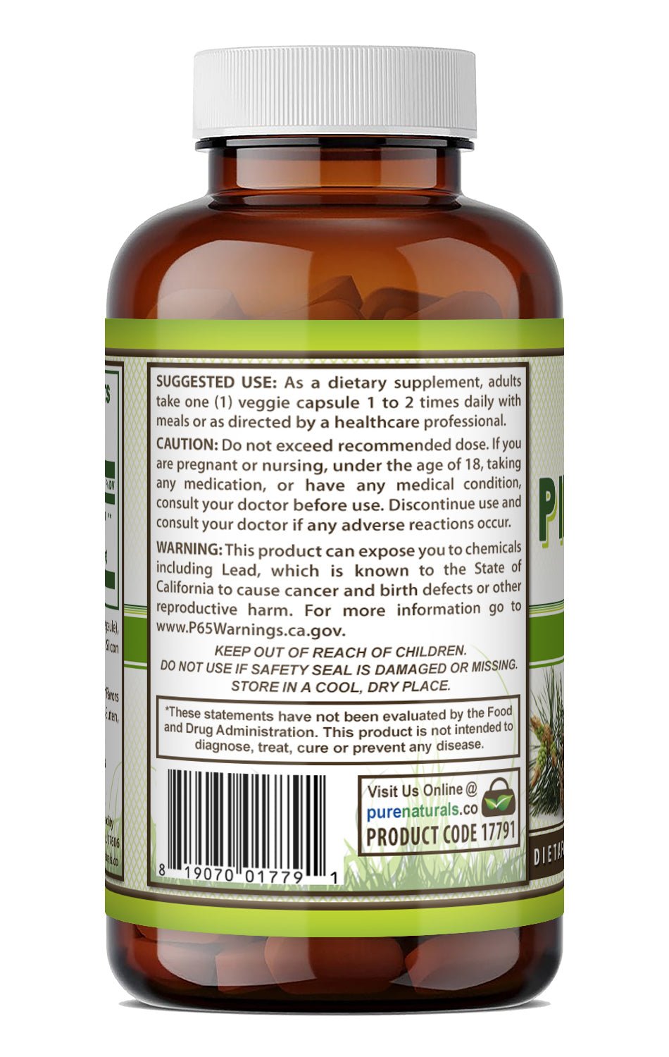 Pure Naturals Pine Bark Extract 100 Mg | 60 Veggie Capsules