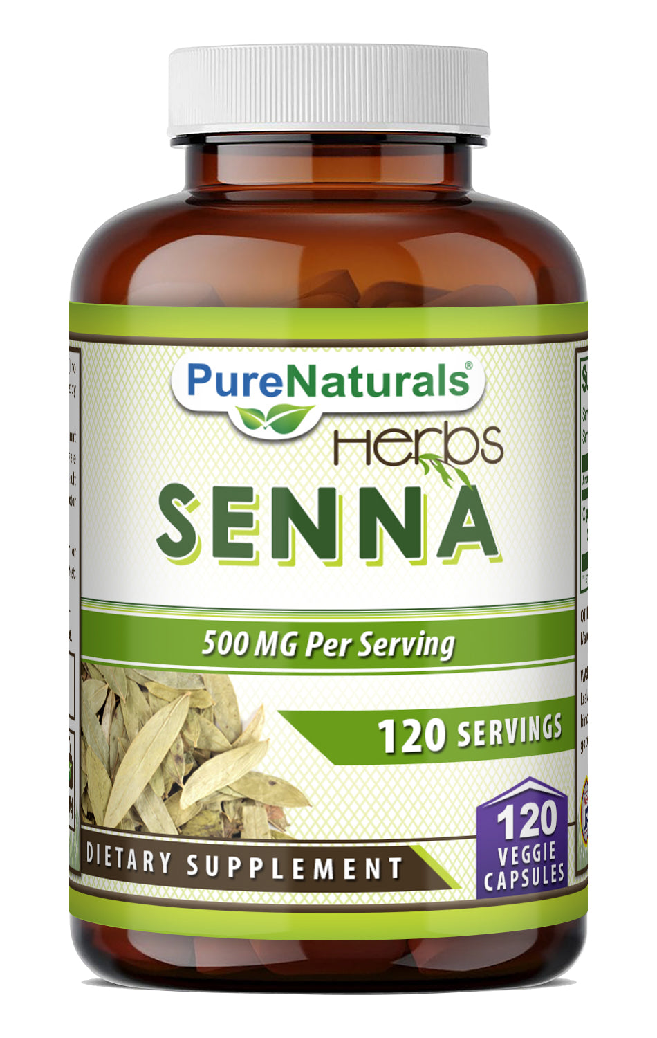 Pure Naturals Organic Senna 500 Mg | 120 Veggie Capsules