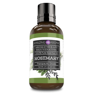 Amazing Aroma 100% Pure Rosemary Essential Oil 2 Fl. Oz.Aromatherapy Rejuvenating Therapeutic Grade Oil Ideal for Aromatherapy