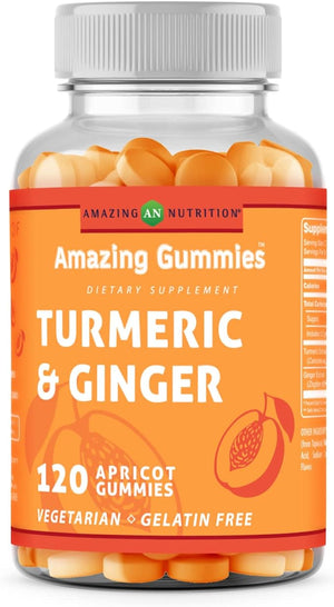 Amazing Gummies Turmeric & Ginger Extract | Apricot Flavor | 120 Gummies