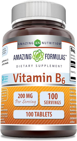 Image of Amazing Formulas Vitamin B6 | 200 Mg | 100 Tablets