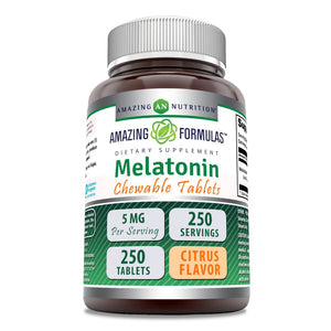 Amazing Formulas Melatonin | 5 Mg | Citrus Flavor | 250 Tablets