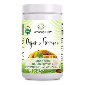 Amazing India Turmeric | USDA Organic | 16 Oz Powder | 2 Grams Per Serving