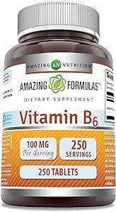 Amazing Formulas Vitamin B6 | 100 Mg | 250 Tablets