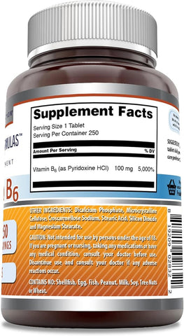 Image of Amazing Formulas Vitamin B6 | 100 Mg | 250 Tablets
