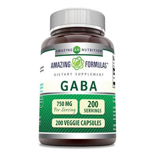 Amazing Formulas GABA | 750 Mg | 200 Veggie Capsules