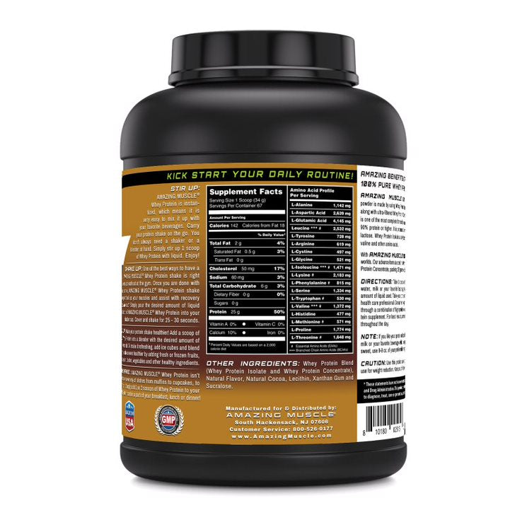 Amazing Muscle Whey Protein Isolate & Concentrate | 5 Lbs | Chocolate