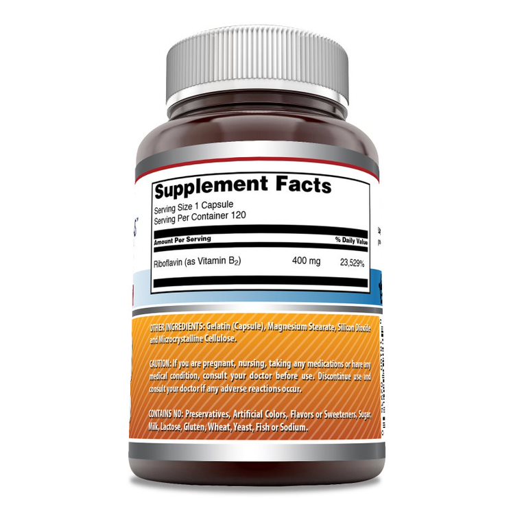 Amazing Formulas Riboflavin | 400 Mg | 120 Capsules