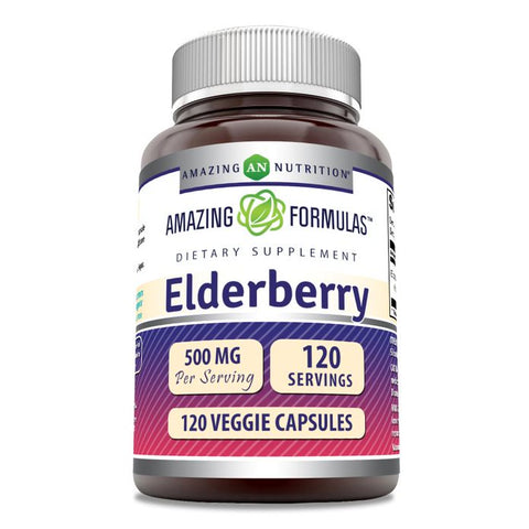 Image of Amazing Formulas Elderberry | 500 Mg | 120 Veggie Capsules