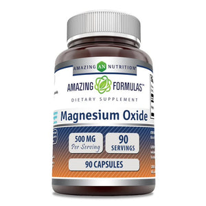 Amazing Formulas Magnesium Oxide | 500 Mg | 90 Capsules